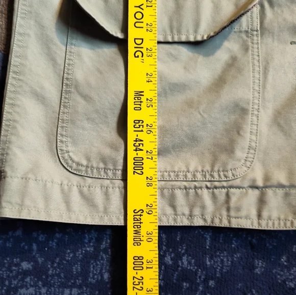 L.L.Bean Khaki Barn Coat with Brown Corduroy Accents - Picture 2 of 13